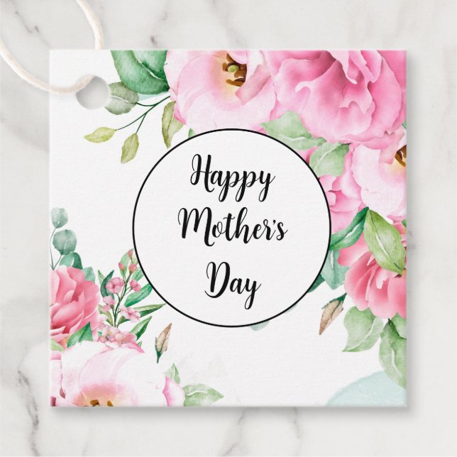 Gift Tag Pink Floral Mother's Day (Front)