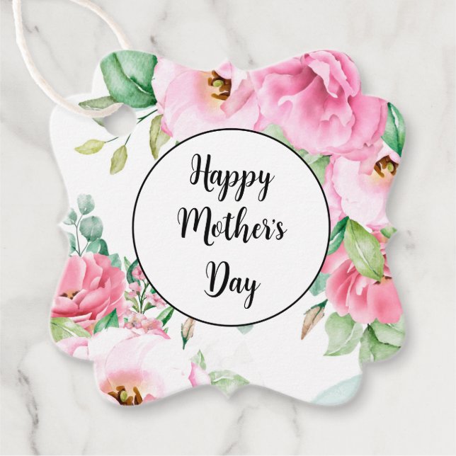 Gift Tag Pink Floral Mother's Day (Front)