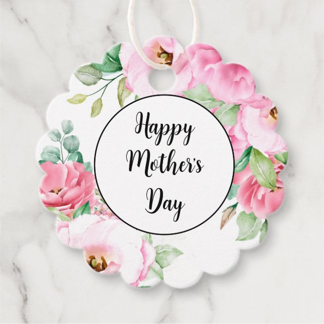 Gift Tag Pink Floral Mother's Day (Front)