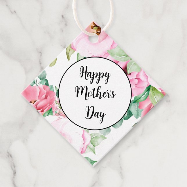 Gift Tag Pink Floral Mother's Day (Front)