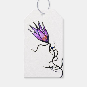 Gift Tag, Purple Flower Art Print, All Occasion Tags