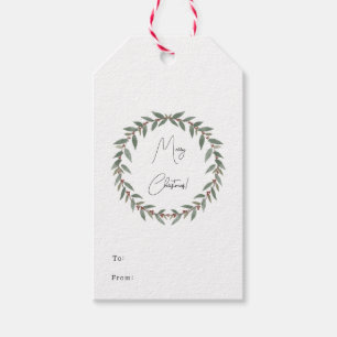 Gift Tag (Set of 10 pcs) - Merry Christmas Wreath