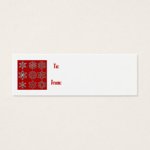 Gift tag silver snowflakes