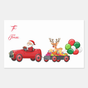 Gift Tag Stickers Santa