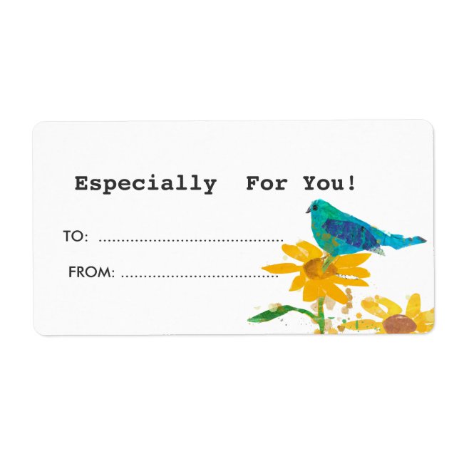 Gift Tag With Blue Bird (Front)