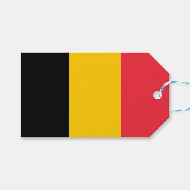 Gift Tag with Flag of Belgium (Front (Horizontal))