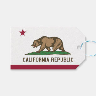 Gift Tag with Flag of California State, USA
