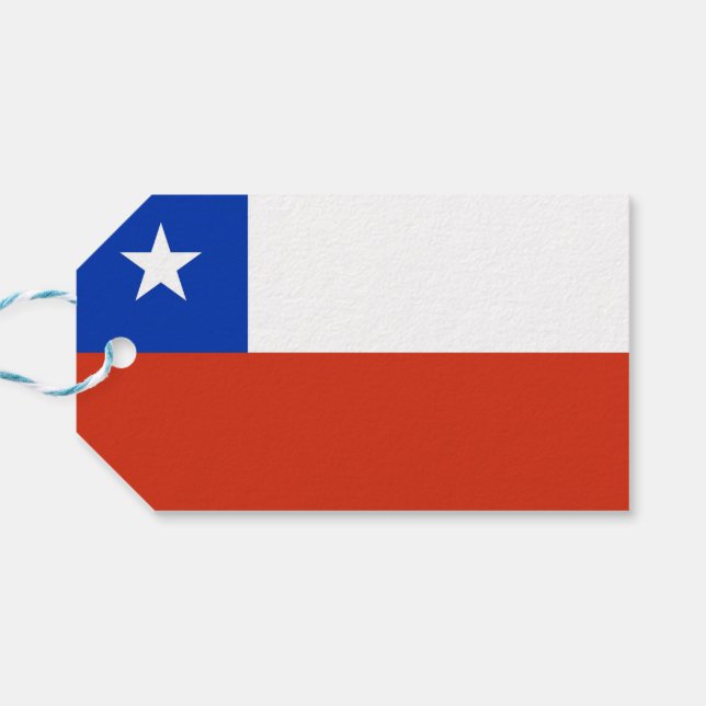 Gift Tag with Flag of Chile (Back Horizontal)