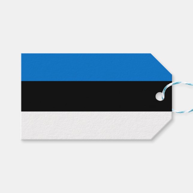 Gift Tag with Flag of Estonia (Front (Horizontal))