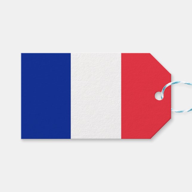 Gift Tag with Flag of France (Front (Horizontal))