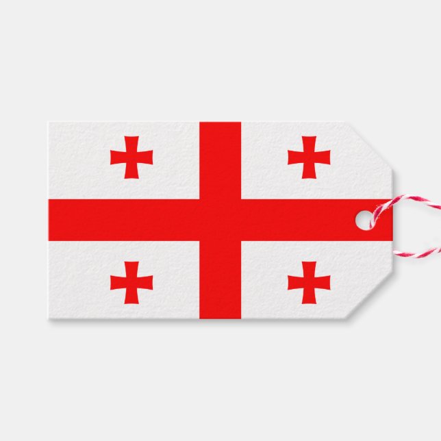 Gift Tag with Flag of Georgia (Front (Horizontal))