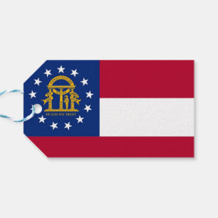 Gift Tag with Flag of Georgia State, USA