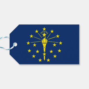 Gift Tag with Flag of Indiana State, USA