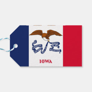 Gift Tag with Flag of Iowa State, USA