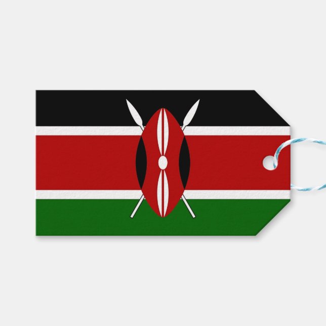 Gift Tag with Flag of Kenya (Front (Horizontal))