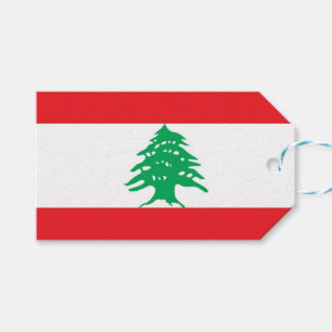 Gift Tag with Flag of Lebanon