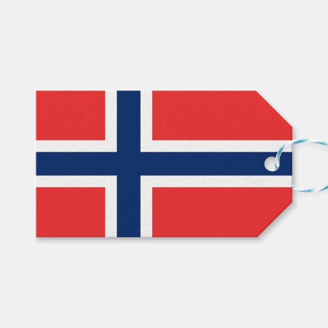 Gift Tag with Flag of Norway (Front (Horizontal))