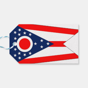 Gift Tag with Flag of Ohio State, USA