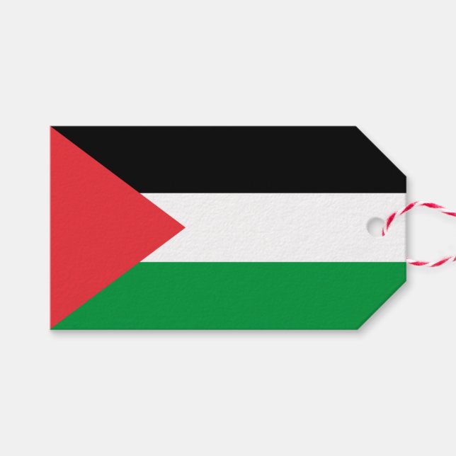 Gift Tag with Flag of Palestine (Front (Horizontal))