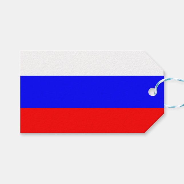 Gift Tag with Flag of Russia (Front (Horizontal))