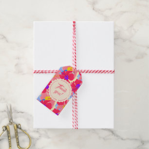 Gift tag with floral pattern with hibiscus