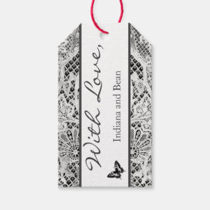 GIFT TAG WITH LOVE CUSTOM NAME ANTIQUE LACE