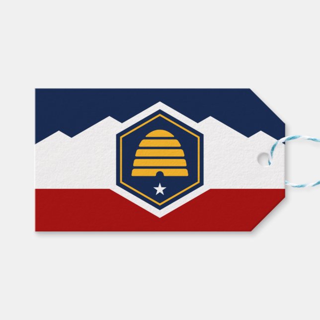 Gift Tag with new Flag of Utah, USA (Front (Horizontal))