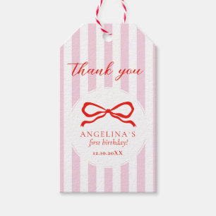 Gift Tags Baby's first birthday with soft pink.