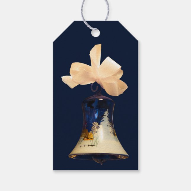 Gift Tags Blue Christmas Jingle Bells (Front)