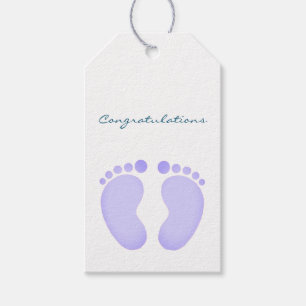 Gift Tags - Congratulations Blue Footprints