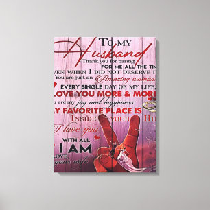 Gift To Family To My Husband Letter Design Canvas Print