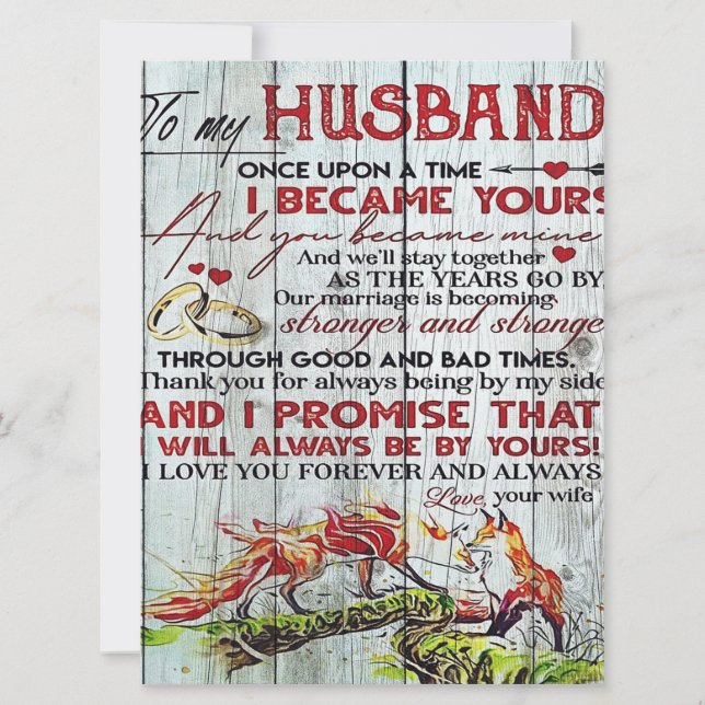 Gift To My Husband, Love Quotes Letter (Front)