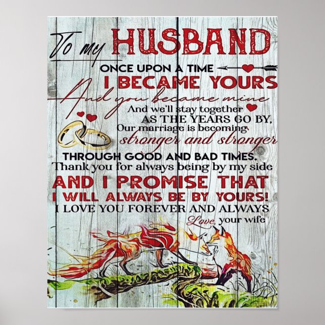Gift To My Husband, Love Quotes Letter Poster (Front)
