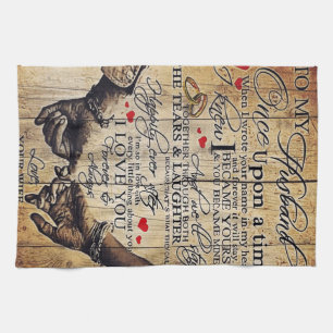 Gift To My Husband Lovely Husband Letter Tea Towel