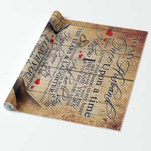 Gift To My Husband   Lovely Husband Letter   Wrapping Paper