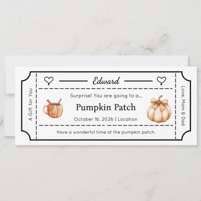 Gift Voucher, Custom Gift Card Ticket (Front)