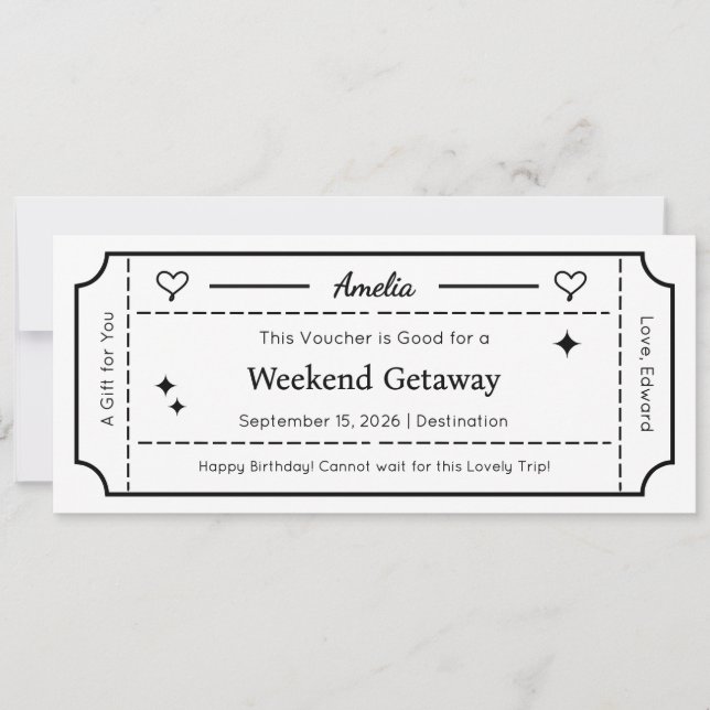 Gift Voucher, Custom Gift Card Ticket (Front)