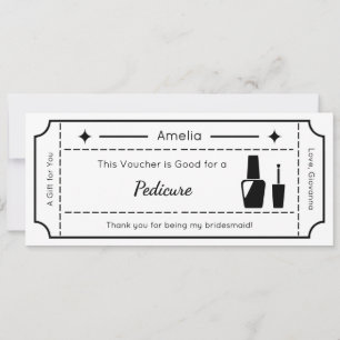 Gift Voucher, Custom Gift Ticket Card, Bridal Invitation