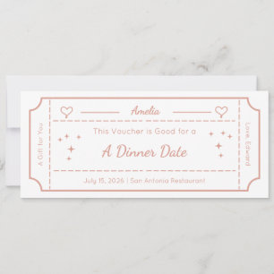 Gift Voucher, Dinner Date Custom Gift Card