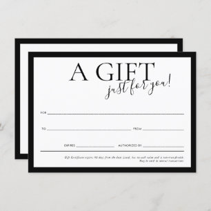 GIFT VOUCHER elegant modern business black Invitation