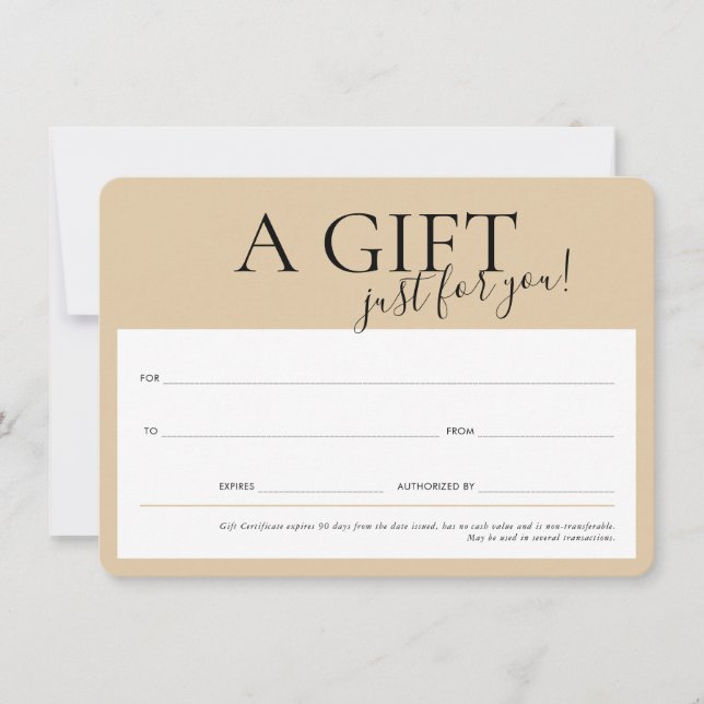 GIFT VOUCHER elegant modern business champagne Invitation (Front)