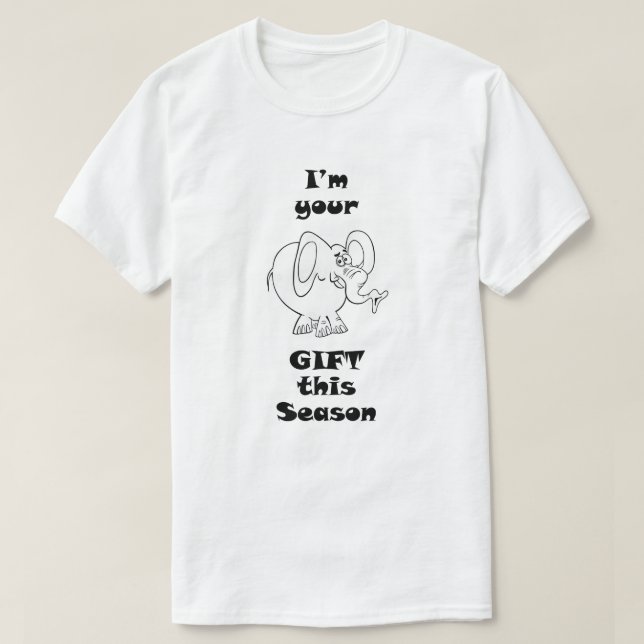 Gift white elephant T-Shirt (Design Front)