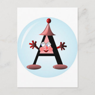 Gift with Letter A initial Postcard