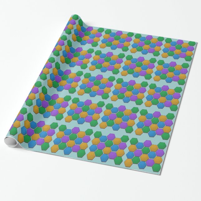 Gift Wrap - Colourful Hexagons (Unrolled)