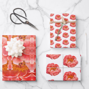 Gift Wrap Coral Peonies