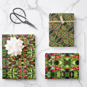 Gift Wrap Paper Holly Berries