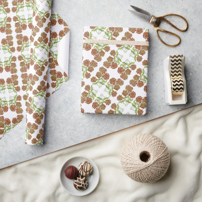 Gift Wrap Paper Roll - Butterfly Tuberosa Flowers (Crafts)