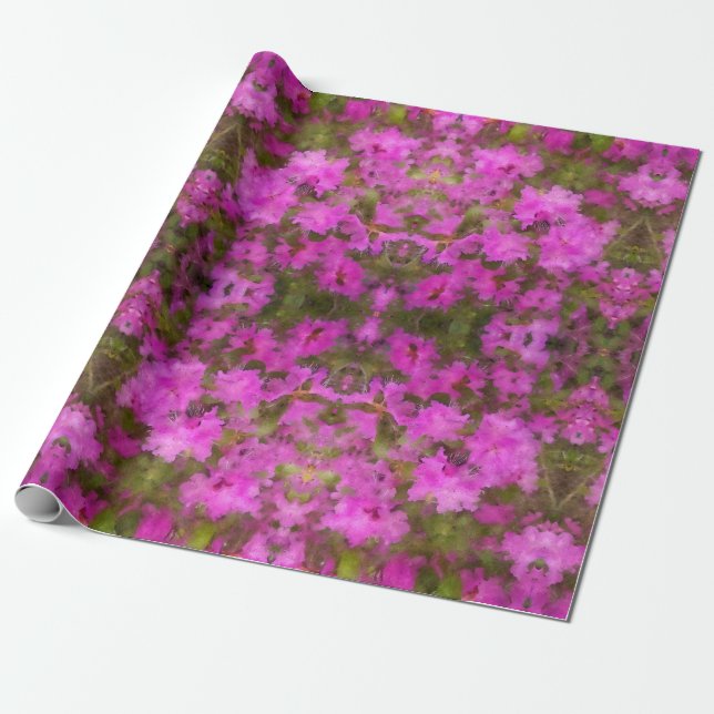 Gift Wrap Roll Purple Rhododendrons (Unrolled)