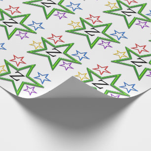 Gift Wrap - Stars with Initial