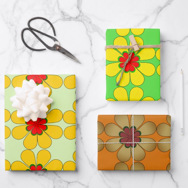 Gift Wrap - Stylised Daisies (Front)